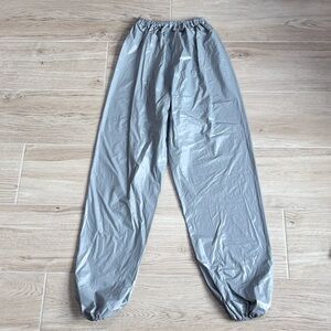 Men’s PVC Sauna Suit Pants Joggers Gray Medium/ Large